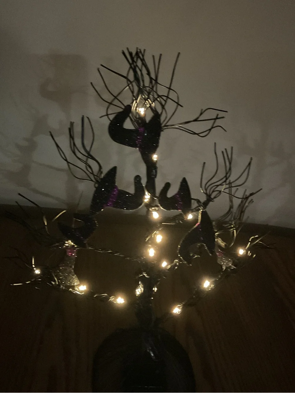 Black and Purple LED Decorative Holiday Tree witch 🧙 hats Halloween